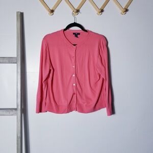 GAP WOMEN'S CORAL PINK BUTTON UP CARDIGAN SIZE XL